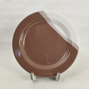 Taldrik - pruun-valge